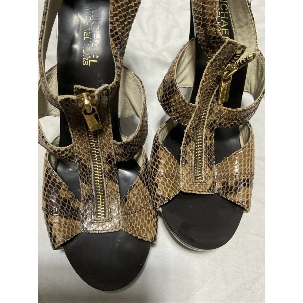 Michael Kors Leather Snakeskin 4in‎ Heels Womens Size 8M